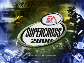 Supercross 2000 title screen for Nintendo 64
